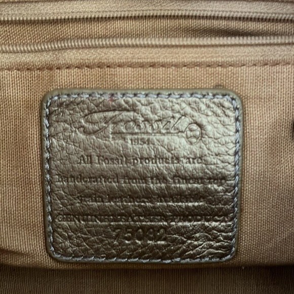 Gold, silver and copper weave leather shoulder bag - Picture 3 of 5